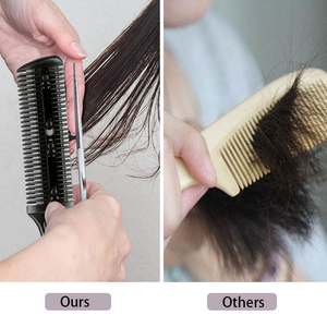 Peigne de coupe de cheveux à poignée noire avec lames de rasoir coupe amincissante Double face <span class=keywords><strong>peignes</strong></span> de rasoir Salon bricolage outils de coiffure - Product Image 6