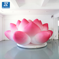 Modèle de fleur de lotus rose gonflable géant personnalisé pour la publicité en extérieur, la décoration de sites touristiques et l'aménagement paysager