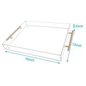 Trang trí tùy chỉnh rõ ràng <span class=keywords><strong>Acrylic</strong></span> tái chế thực phẩm phục vụ khay hình chữ nhật lucite macaroon khay hiển thị - Product Image 2