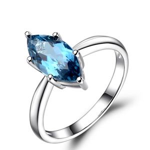 Anillo de Plata de Ley 925 al por Mayor, Diseño Simple, Forma de Marquesa, Topacio Místico - Product Image 4