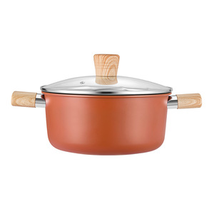 Juego de sartenes antiadherentes de cerámica Deshilang Hongyun de 6 piezas con tapa y cuchara - Product Image 2
