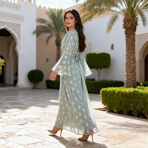 Luxury New Style Elegant Custom Lace Polyester Occasion Abaya <b>for</b> Muslim Women Dress Wholesale - Product Image 4