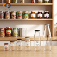 Bouteille en verre vide de 150 ml, transparente, avec bouchon à vis en métal, pour jus, boissons, lait, 100 ml, 200 ml, 250 ml, 500 ml, 1000 ml