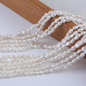 Perlas Sueltas de Agua Dulce Naturales de 3-4 mm, con Orificio Recto, Brillo de Dos Caras, Semiterminadas, para Collares, Abalorios para Manualidades - Product Image 3