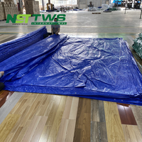Bâche de piscine en PE bleue, toile textile, imperméable, anti-UV, feuille de plastique pour extérieur