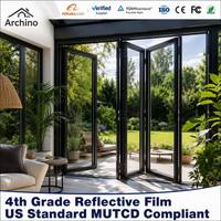 Puerta Plegable de Aluminio con Doble Acristalamiento, Moderna y Personalizada, para Solárium o Invernadero, Aislamiento Térmico para Dormitorios de Apartamentos