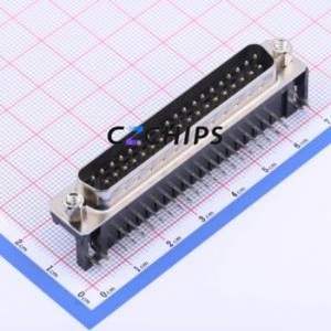 X0337WT7B3 D-Sub/VGA Connector Bent Lead Through Hole Connector Standard D-Sub Male 37P Right Angle Insert - Product Image 1