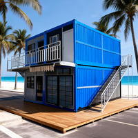Villa Prefabbricata Modulare di Lusso a 2 Piani con Doppio Spazio Abitativo, Casa Container Pieghevole Moderna con Balcone