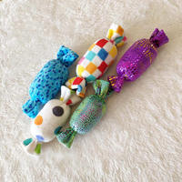 Jouet pour chien en coton et latex écologique, mignon, en forme de bonbon de Noël, multicolore, petit jouet à mâcher tendance
