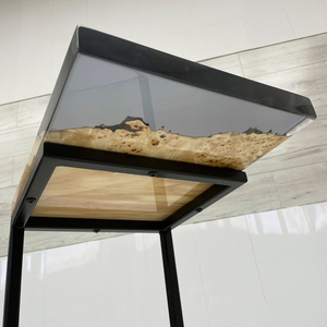 Table basse en résine époxy noire meubles Tables en <span class=keywords><strong>bois</strong></span> <span class=keywords><strong>et</strong></span> résine Table de rivière pour salon à la maison - Product Image 6