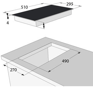 Plaque de cuisson à induction flexible intégrée de 30 cm avec commande tactile coulissante et <span class=keywords><strong>cuisinière</strong></span> à 2 zones de cuisson - Product Image 5