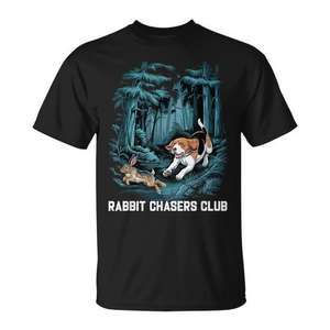 Camiseta Dog Hunting Rabbit Chaser Beagle Hunter para mujer, talla mediana - Product Image 1