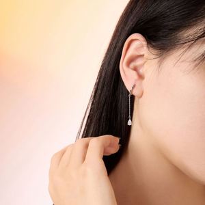 Dylam Hypoallergenic 925 <b>Silver</b> Dangle 5A CZ Zirconia <b>Hoop</b> Earrings for Women Teen Girls Minimalist Tassel Earrings Fine Jewelry - Product Image 6