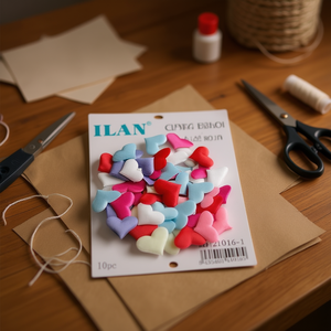 Corazones de Tela Ilan de 5cm, 10 Piezas, Rojos, para Manualidades y Decoración - Product Image 3