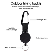 Sangle tissée portable et étanche pour la randonnée en extérieur avec corde d'expansion en plastique recouvert de caoutchouc de 0,8 mm pour le camping et la pêche