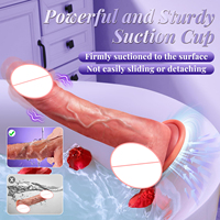 Dildo Vibrador Realista de Silicona Negra para Mujeres, Juguete Sexual con Estimulación del Punto G y Vagina, Juguete Sexual para Adultos