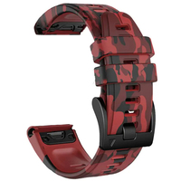 Tali Jam Tangan Silikon Kamuflase Quickfit 22mm 26mm Pengganti Tali Jam Fenix 8/7/6/5 untuk Garmin Fenix