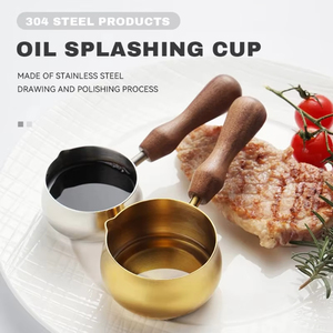 Wholesale Wooden Handled <b>Espresso</b> <b>Cup</b> Sauce 304 Stainless Steel Extraction Pouring Spout - Product Image 1