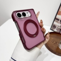 Coque de téléphone magnétique avec support pour iPhone Duo, translucide mate, compatible avec la charge sans fil, antichoc, avec support intégré, de fabrication industrielle