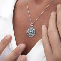 Nouvelle arrivée bijoux célestes 925 argent phases de lune pendentif avec collier soleil pour les femmes vêtements quotidiens