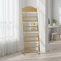 Porte-revues en acier sur pied avec roulettes, présentoir écologique réglable pour brochures et documents