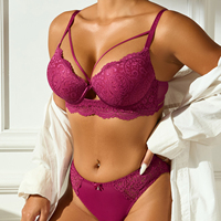 Conjuntos de Sujetador Push-Up BINNYS, Sujetador con Aros y Braguita para Mujer, Conjunto de Sujetador y Braguita de Copa 3/4 para Mujer
