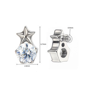 10 Pcs MOQ F136 Titanium 16G EAR Leaf Shape With CZ Top Cartilage Tragus <strong>Earrings</strong> Lip Helix <strong>Studs</strong> Tongue Nail Piercing Jewelry - Product Image 6