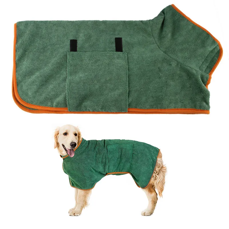 Custom Microfiber Ultra Absorberende Huisdierverzorging Zwemmende Sneldrogende Jas Kleine Hond Badjas Handdoek Voor Hond