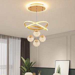 Candelabros largos <span class=keywords><strong>de</strong></span> oro grandes personalizados para Hotel, luces colgantes <span class=keywords><strong>de</strong></span> lujo para techo, iluminación Led para <span class=keywords><strong>escalera</strong></span>, candelabro <span class=keywords><strong>de</strong></span> cristal moderno - Product Image 5