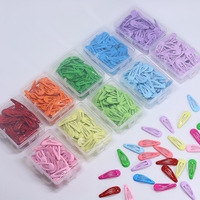 Gratis op maat gemaakte Koreaanse 3cm olieachtige druppelvormige strass steentjes transparante speldjes 5cm lente schattige snoepjes zoete snap BB clips meisjes OPP zak verpakt