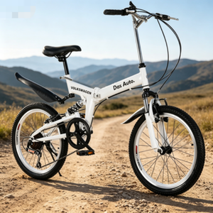Bicicleta plegable portátil, bicicleta plegable de acero con alto contenido de carbono de 20 pulgadas, freno V dual, bicicleta de cercanías unisex para adultos para hombres y mujeres - Product Image 4