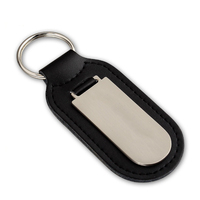 Porte-clés carré en cuir avec logo personnalisé, plaque métallique en alliage de zinc découpée et imprimée, haute qualité, écologique, pour clés de voiture