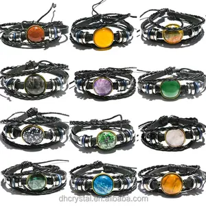 8mm Bracelet Charms Fashion Jewelry Natural Quartz Stone Beads Feng Shui Mix Quartz Crystal Elastic Popular Bracelet For Gift