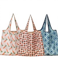 Sac fourre-tout de shopping de taille moyenne en coton écologique et polyester recyclé, avec poignée d'épaule, flexible, pliable, géométrique