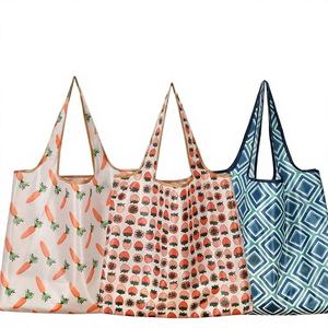 High Quality Eco-Friendly Cotton <b>Recycled</b> Polyester Medium Size Shoulder Handle Shopping <b>Tote</b> <b>Bag</b> Flexible Foldable Geometric - Product Image 1