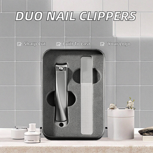 Cortaúñas Universal de 2 Piezas con Abertura Ancha, Lima de Uñas Clásica y Duradera, Logotipo Personalizable, Acero Inoxidable - Product Image 2
