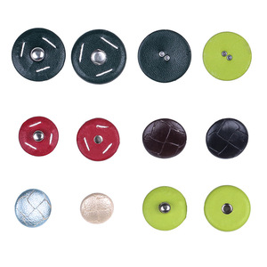 Metallic Leather Snap Buttons Round Diamond Embossed Nickel Free For Casual Pants Jackets Chef Uniforms Work Clothes - Product Image 1