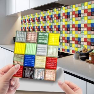 Home Creative 3D <b>Mosaic</b> Crystal <b>Tile</b> <b>Sticker</b> DIY Self-Adhesive Wall <b>Sticker</b> Floor <b>Sticker</b> 10pcs Bathroom Wallpaper Waterproof - Product Image 6