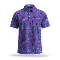 Polo de performance pour homme avec logo personnalisé, motif imprimé, séchage rapide, manches courtes, léger, idéal pour le golf et l'été