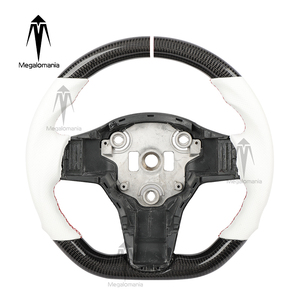 Volant en fibre de carbone avec LED, compatible avec Tesla Model Y, Model 3, <span class=keywords><strong>X</strong></span>, S - Product Image 5