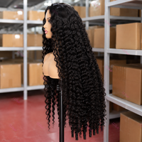 Pelucas de Cabello Humano con Encaje Frontal HD 13x4, Cabello Rizado Birmano, Peluca de Cabello Humano Virgen con Encaje Frontal, Peluca de 40 Pulgadas, 12A, Cutícula Alineada