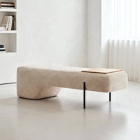 Banc de fin de lit de style italien de luxe en papier avec fonction de rangement pour chaussures, idéal pour l'entrée et la dressing