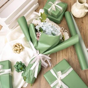 Sage Green Wrapping Paper 46.8 Square Feet Double Side Art Paper Solid Color Gift <b>Wrap</b> For Baby Shower Birthday Bridal - Product Image 5
