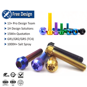 <span class=keywords><strong>Ti</strong></span> cap đầu bu lông TC4 hợp kim Titan PVD Anodized Torx hình nón vít M4 M5 M6 M8 xe máy GR5 bu lông - Product Image 1