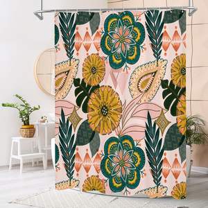 Cortina de ducha 3D Floral Bohemia moderna, elegante, rústico, Vintage, elegante, patrón elegante, tela de Peva para la decoración del baño del hogar - Product Image 2