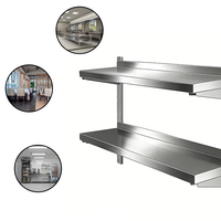Fabricant du Shandong – Étagère de rangement murale pliante double couche en acier inoxydable 304 pour buffet commercial, résistante à la corrosion