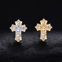 Boucles d'oreilles en argent 925 plaqué or Moissanite clous d'oreilles durables anti-ternissement pour un usage quotidien
