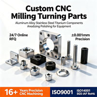 Composants sur mesure en aluminium, acier inoxydable et titane usinés par CNC, anodisés et polis pour équipements