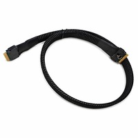 Kabel Backplane Penyimpanan Kecepatan Tinggi SFF-8654 8i 24Gbps SAS4.0 PCIe4.0 16Gbps dengan Pengunci Baja Tahan Karat, Kabel Server Tipis