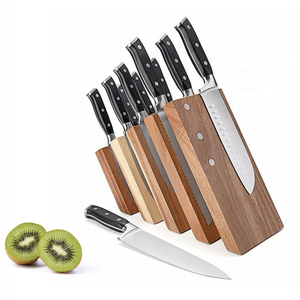 Hatchen Mayoristas Japonés Naif Gourmet Traditions Juego de cuchillos de cocina de acero inoxidable con soporte - Product Image 1
